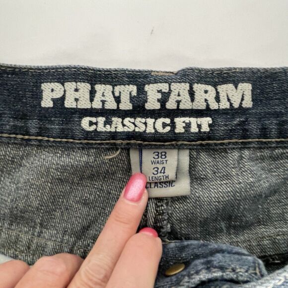 Phat Farm Vintage Y2K Classic Men's Jeans Tag Size 38x34 (38x32) - Picture 5 of 7